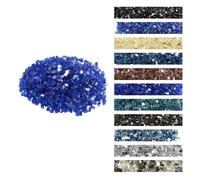 VEVOR Piedras de Vidrio Triturado Reflectante a Chimenea Resistentes a Altas Temperaturas, 15,88 kg, 12,7 mm, sin Humo, para Paisajismo de Piedra de Alto Brillo para Mesas de Fogata, Azul Cobalto