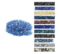 VEVOR Piedras de Vidrio Triturado Reflectante para Chimenea Resistentes a Altas Temperaturas, 4,5 kg, 6,35 mm, sin Humo, a Paisajismo de Piedra de Alto Brillo para Mesas de Fogata, Azul Cobalto