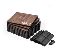 VEVOR Juego de Suelo para Gimnasio Goma Entrelazadas de PP y PVC 9 uds Marrón