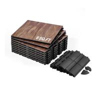 VEVOR Pistas de Baile de PP y PVC, 9 Piezas Entrelazadas, Suelo de Baile Portátil para Práctica de Baile con Base Acolchada (Veta de Madera de Roble, 9 Pies Cuadrados/Caja), 315 x 315 x 17,2 mm