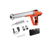 VEVOR Pistola de Cartucho 12 V Pistola de Masilla 4000 N Pistola de Cartucho Mecánica 6 Velocidades Inalámbrica Aluminio 0-0,64 cm A150