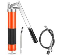VEVOR Pistola de Engrase 10000 PSI, con Empuñadura de Pistola y Capacidad de 0,4 L, Incluye Manguera Flexible de 46 cm, 1 Tubo de Extensión Rígido y 1 Boquilla Afilada para Automoción y Náutica