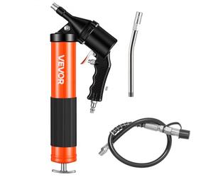VEVOR Pistola de Engrase, 6000 PSI, con Empuñadura de Pistola y Capacidad 0,4 L, Incluye Manguera Flexible de 45,7 cm, 1 Tubo de Extensión Rígido y 2 Boquillas Planas para Automoción y Náutica