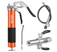 VEVOR Pistola de Engrase 8000 PSI, con Empuñadura de Pistola y Capacidad de 0,4 L, con Manguera Flexible de 46 cm, Doble Asa, Tubo Rígido de Extensión y Boquilla Afilada para Automoción y Náutica