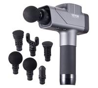 VEVOR Pistola de masaje de tejido profundo, masajeador muscular de percusión para atletas, con 8 niveles de velocidad y 6 cabezales de masaje, baterías de 16 V 2500 mAh, pistola de masaje de mano para