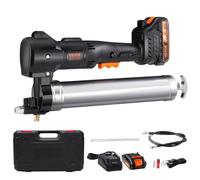 VEVOR Pistola Engrasadora Inalámbrica 20 V 10,000 PSI Manguera de 39" de Largo Kit de Pistola Engrasadora Eléctrica Profesional con Batería de Alta Presión con Estuche, Batería, Cargador, Negro