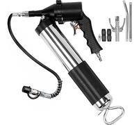 VEVOR Pistola Engrasadora Neumática 6000 PSI Agarre de Una Mano 400 CC con Manguera Flexible de 470 mm, Acoplador Plano Negro, Acoplador Puntiagudo, Acoplador de Abrazadera, Tubo de Metal Curvado