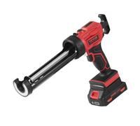 VEVOR Pistola de Cartucho Inalámbrica de 300 ml Pistola de Calafateo Eléctrica de 20 V Pistola de Silicona con Batería de 2,0 Ah Cargador Rápido Antigoteo 4 Velocidades para Calafatear, Llenar, Sellar