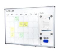VEVOR Pizarra para Calendario 91,5 x 61 cm Pizarra Magnética de Borrado en Seco 2 en 1 Pizarra Planificadora Mensual para Pared Marco de Aluminio con 2 Marcadores 1 Borrador 6 Imanes para Programación