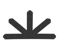 VEVOR Placa de Conexión de Vigas 920 x 520 mm Placa de aguilón 12:12 Gable Plate Bracket 29 Orificios Soporte de Placa a Dos Aguas Negro Conector Metálico para Madera Acero Inoxidable Pérgola Madera