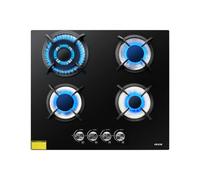 VEVOR Placa de Gas con 4 Fuegos 560 x 480 mm, Placa de Cocción de Gas Máx. 7,8 kW, Placa de Vidrio Templado Integrada, Convertible a GLP, GN, con Protección de Termopar para Sellar, Guisar, Hervir