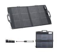 VEVOR Placa Solar Plegable 100W, Panel Solar Portátil con Célula Fotovoltaica Bifacial, Salidas de USB MC4 DC, IP65 Impermeable, Compatible con Estaciones de Energía Autocaravanas Acampada Viajes