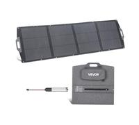 VEVOR Placa Solar Plegable 200 W, Panel Solar Monocristalino Portátil, Alta Eficiencia 24%, con Puertos USB MC4 DC, Impermeable IP67, Cargador para Viajes Acampadas Autocaravanas Estaciones de Energía