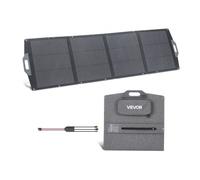 VEVOR Placa Solar Plegable 200 W, Panel Solar Monocristalino Portátil, Alta Eficiencia 24%, con Puertos USB MC4 DC, Impermeable IP67, Cargador para Viajes Acampadas Autocaravanas Estaciones de Energía