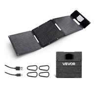VEVOR Placa Solar Plegable 30W, Panel Solar Monocristalino Portátil, 3 Puertos USB-A y USB-C, IP65 Impermeable, Cargador para Tablets Móviles Power Bank, Energía para Camping Senderismo Autocaravanas