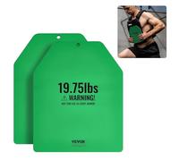 VEVOR Placas de Peso para Chalecos, 2 Placas de 9 kg, Acero Primera Calidad, Ajuste Ergonómico Contorneado, Peso Adicional, para Entrenamiento de Fuerza, Carrera, Fitness, 250 x 310 x 16 mm, Verde