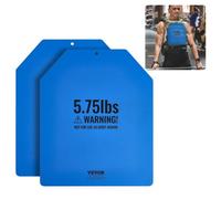 VEVOR Placas de Peso para Chalecos, Pares 2,6 kg, Acero Primera Calidad, Ajuste Ergonómico Contorneado, Peso Adicional, para Entrenamiento de Fuerza, Carrera, Fitness, 302 x 248 x 5±10 mm, Azul Mate