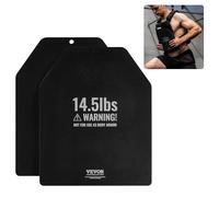 VEVOR Placas para Chalecos Lastrados, Pares 6,6 kg, Acero de Primera Calidad, Ajuste Ergonómico Contorneado, Peso Adicional, para Entrenamiento de Fuerza, Carrera, Fitness, 309 x 248 x 12±10 mm, Negro