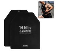 VEVOR Placas para Chalecos Lastrados, Pares 6,6 kg, Acero de Primera Calidad, Ajuste Ergonómico Contorneado, Peso Adicional, para Entrenamiento de Fuerza, Carrera, Fitness, 309 x 248 x 12±10 mm, Negro