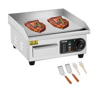 VEVOR Plancha Eléctrica Comercial 2000 W Parrilla Plana Superior Encimera Acero