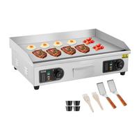 VEVOR Plancha Eléctrica Comercial 4000 W Parrilla Plana 663 x 475 x 219 mm Acero
