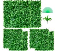 VEVOR Plantas Hiedra Artificial 50,8 x 50,8 cm Plantas Artificiales Decorativas 6 Piezas Estera de Seto Artificial de Boj con Espesor de 4 cm Jardín Vertical 100% PE Plantas Artificiales Colgantes