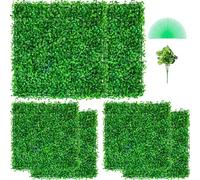 VEVOR Plantas Hiedra Artificial 50,8 x 50,8 cm Plantas Artificiales Decorativas 6 Piezas Estera de Seto Artificial de Boj con Espesor de 4 cm Jardín Vertical 100% PE Plantas Artificiales Colgantes