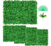 VEVOR Plantas Hiedra Artificial 61 x 40,6 cm, Plantas Artificiales Decorativas 4 Piezas, Estera de Seto Artificial de Boj con Espesor de 4 cm, Jardín Vertical 100% PE, Plantas Artificiales Colgantes