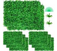 VEVOR Plantas Hiedra Artificial 61 x 40,6 cm, Plantas Artificiales Decorativas 8 Piezas, Estera de Seto Artificial de Boj con Espesor de 4 cm, Jardín Vertical 100% PE, Plantas Artificiales Colgantes