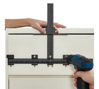 VEVOR Plantilla de Herrajes para Gabinetes de Aleación de Aluminio Manijas Ajustables Plantilla de Perforación con Herramienta de Plantilla de Punzón Central para Instalar Perillas de Puerta de Cajón