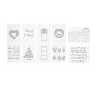 VEVOR Plantillas de Troquelado para Manualidades, Juego de 10 Piezas de Troqueles Metálicos, Patrones de Letras Números Árbol, Compatible con Máquina Troqueladora de VEVOR para Scrapbooking Decoración