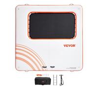 VEVOR Plataforma de Muelle Inflable 3,04 x 3,04 m con Trampolín de Piscina de Malla Central 1,21 x 2,13 m Estera de Agua Antideslizante Bolsa Portátil Escalera Extraíble para Relajarse Piscina Playa