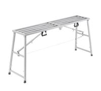 VEVOR Plataforma de Trabajo, Altura Ajustable de 4 Velocidades 90-150 cm, Escalera de Acero de Aleación Plegable, Pies de Goma Antideslizantes, Taburete para Pintar Paneles de Yeso, Limpieza y Lavado