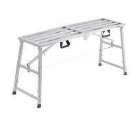 VEVOR Plataforma de Trabajo, Altura Ajustable de 4 Velocidades, Escalera de Acero de Aleación Plegable, Carga de 360 kg, Pies de Goma Antideslizantes, para Limpieza y Lavado, 1450 x 495 x 700 mm