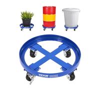 VEVOR Plataforma Rodante para Bidones 615 x 615 x 188 mm con Tirantes Transversales y 4 Ruedas Giratorias, Capacidad de 907 kg, Plataforma Rodante Antivuelco para Manipulación de Almacén, Azul