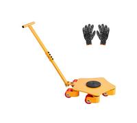 VEVOR Plataforma Rodante para Maquinaria con Manija, Carga de 3991,6 kg, Patín para Maquinaria con Tapa Giratoria de 360° y 5 Ruedas Giratorios, Equipo de Movimiento Industrial para Taller, Amarillo