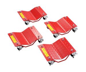 VEVOR Plataforma Rodante para Ruedas 4 Piezas Carretilla con Ruedas Capacidad Total de 3,6 T Carro Resistente de Acero para Mover Automóviles, Camiones, Remolques, Motocicletas, Barcos, Rojo