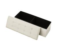 VEVOR plegable con almacenamiento, para el pie de la cama con bolsas , cofre de almacenamiento tapizado plegable que soporta 660 lbs, de cama de lino con gran para , dormitorio, entrada, beige