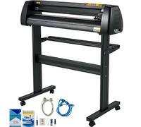 VEVOR Plotter de Corte de Vinilo 72 cm, Máquina de Plotter 720 mm, Cortador de Vinilo Anchura Max. 630 mm, Impresora Sublimación Vinilo Cortador Letrero Negro, Plotter de Impresión con Pantalla LCD