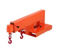 VEVOR Pluma Telescópica para Carretilla Elevadora 2495 kg, Brazo Grúa para Montacargas 120-186 cm con 2 Ganchos Giratorios, Accesorio de Elevación con Montaje en Horquilla para Almacén Fábrica Taller