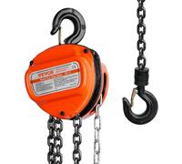 VEVOR Polipasto de Cadena Manual 1 T Polipasto de Cadena con Gancho de Bloque de 360° Altura de Elevación 5,6 m Acero Aleado G80 Guía de Cadena con Freno de Doble Trinquete para Garajes de Mercancías