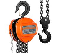 VEVOR Polipasto de Cadena Manual 2 T Polipasto de Cadena con Gancho de Bloque de 360° Altura de Elevación 2,8 m Acero Aleado G80 Guía de Cadena con Freno de Doble Trinquete para Garajes de Mercancías
