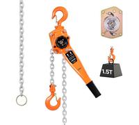 VEVOR Polipasto de Cadena Manual Carga de 1,5 T, Elevación de 6 m, Cadena de Acero Aleado G80 con Freno Mecánico de Doble Trinquete, Ganchos Giratorios de 360°, para Almacenes, Construcción, Garajes