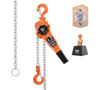 VEVOR Polipasto de Cadena Manual de Palanca, 1 T, Elevación 3 m, con Freno Mecánico de Doble Trinquete, con Ganchos Giratorios de 360°, para Almacén, Construcción y Garaje, 470 x 120 x 150 mm