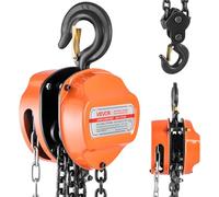 VEVOR Polipasto de Cadena Manual, Polipasto de Polea Resistente con Cadena Galvanizada G80 Mejorada, Altura de Elevación de 6 m Carga de 3 T para Garaje, Almacén y Maquinaria Automotriz, Naranja