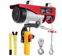 VEVOR Polipasto Eléctrico Carga de 800kg Cabrestante Eléctrico 230V Control Remoto con Cable de 4,2m Eslingas Simples Dobles Parada de Emergencia Polipasto Elevador para Garaje, Almacén, Fábrica