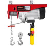 VEVOR Polipasto Eléctrico Carga de 800kg Cabrestante Eléctrico 230V Control Remoto con Cable de 4,2m Eslingas Simples Dobles Parada de Emergencia Polipasto Elevador para Garaje, Almacén, Fábrica