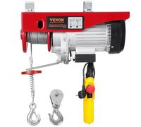 VEVOR Polipasto Eléctrico Carga de 400kg Cabrestante Eléctrico 230V Control Remoto con Cable de 4,2m Eslingas Simples Dobles Parada de Emergencia Polipasto Elevador para Garaje, Almacén, Fábrica