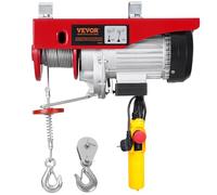 VEVOR Polipasto Eléctrico Carga de 800kg Cabrestante Eléctrico 230V Control Remoto con Cable de 4,2m Eslingas Simples Dobles Parada de Emergencia Polipasto Elevador para Garaje, Almacén, Fábrica