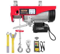 VEVOR Polipasto Eléctrico Carga de Elevación de 1000 kg Polipasto 1600W con Mando a Distancia Inalámbrico 10m/min Altura de Elevación 12m Cable Único Motor para Garajes Almacenes Plantas